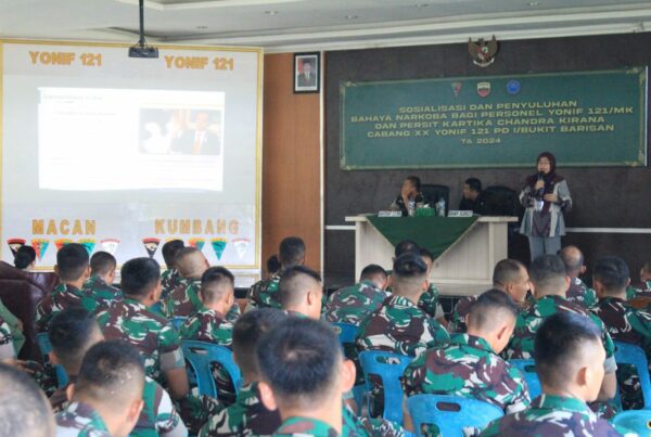 Sosialisasi Bahaya Narkoba Bagi Prajurit Yonif 121/MK